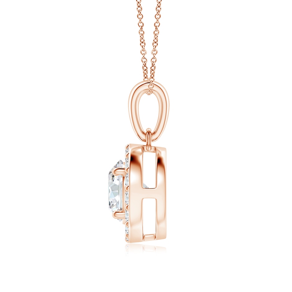 6mm GVS2 Round Diamond Halo Pendant in Rose Gold side-1
