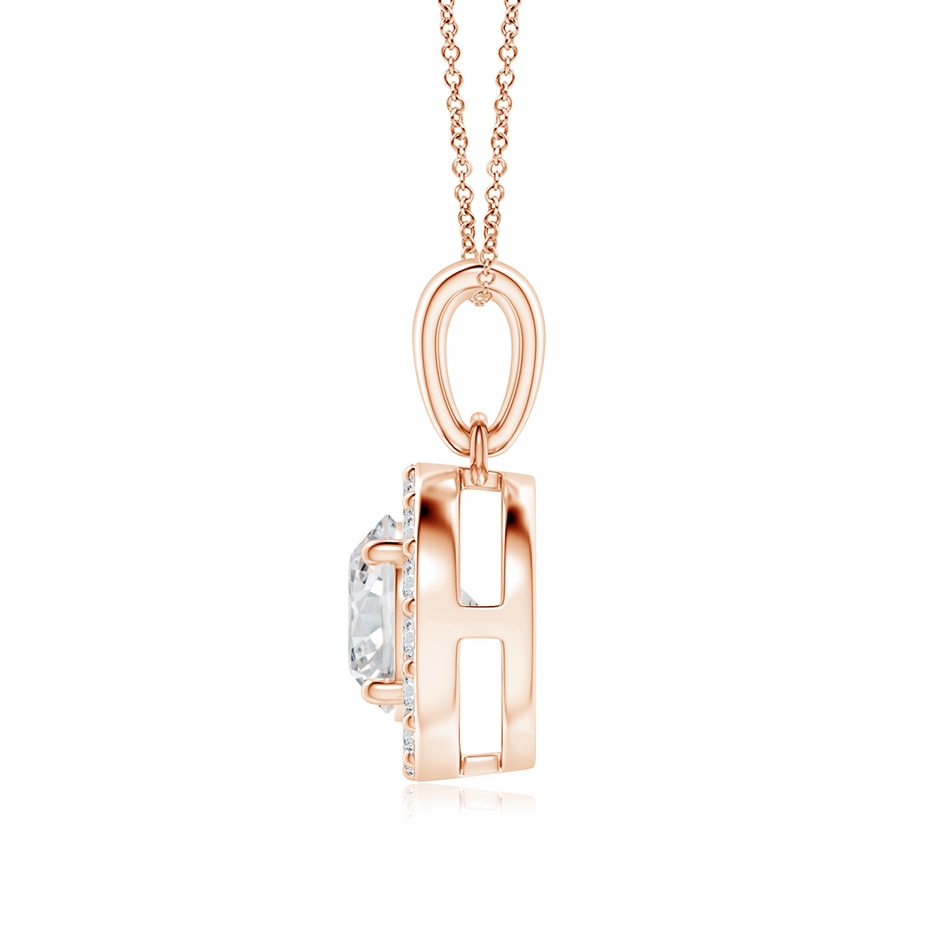 6mm HSI2 Round Diamond Halo Pendant in Rose Gold side-1