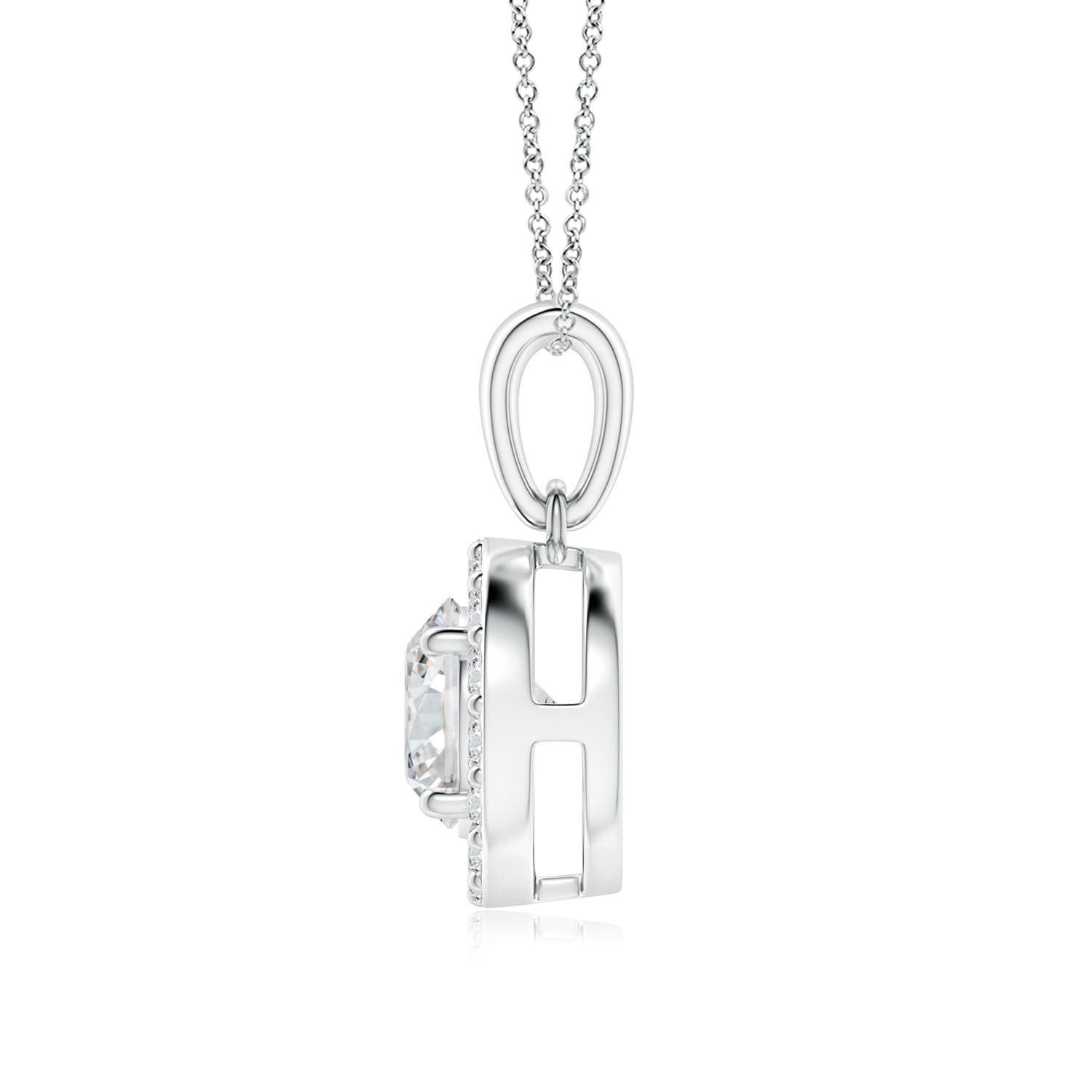 6mm HSI2 Round Diamond Halo Pendant in White Gold