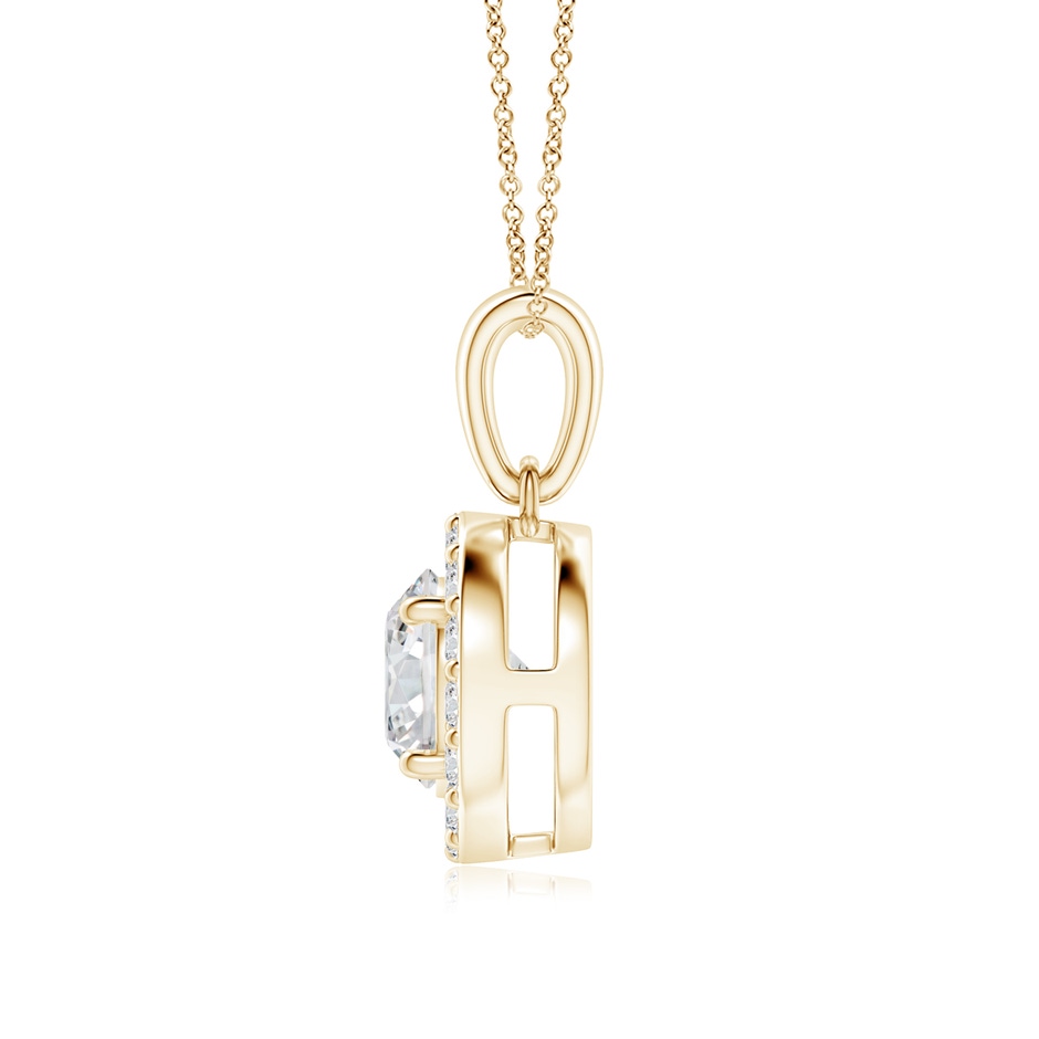 6mm HSI2 Round Diamond Halo Pendant in Yellow Gold side-1