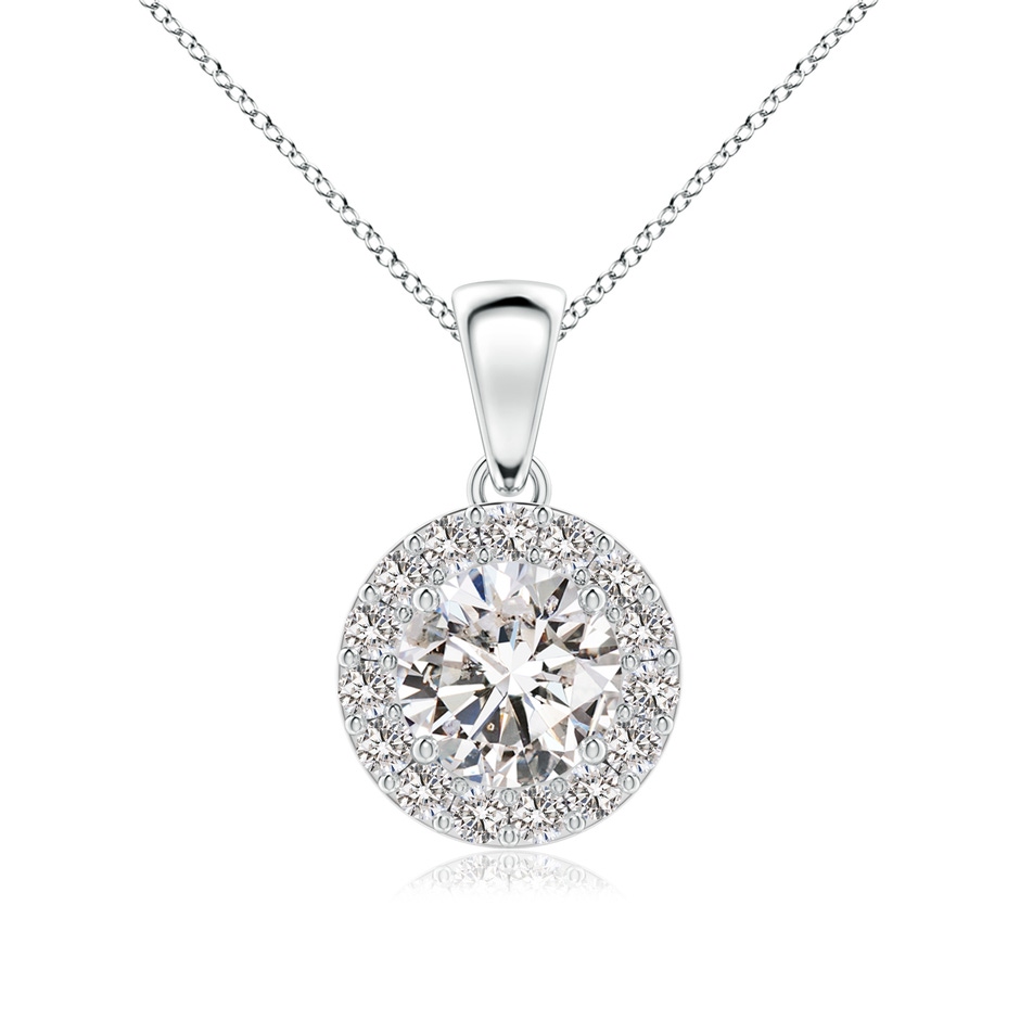6mm IJI1I2 Round Diamond Halo Pendant in P950 Platinum 
