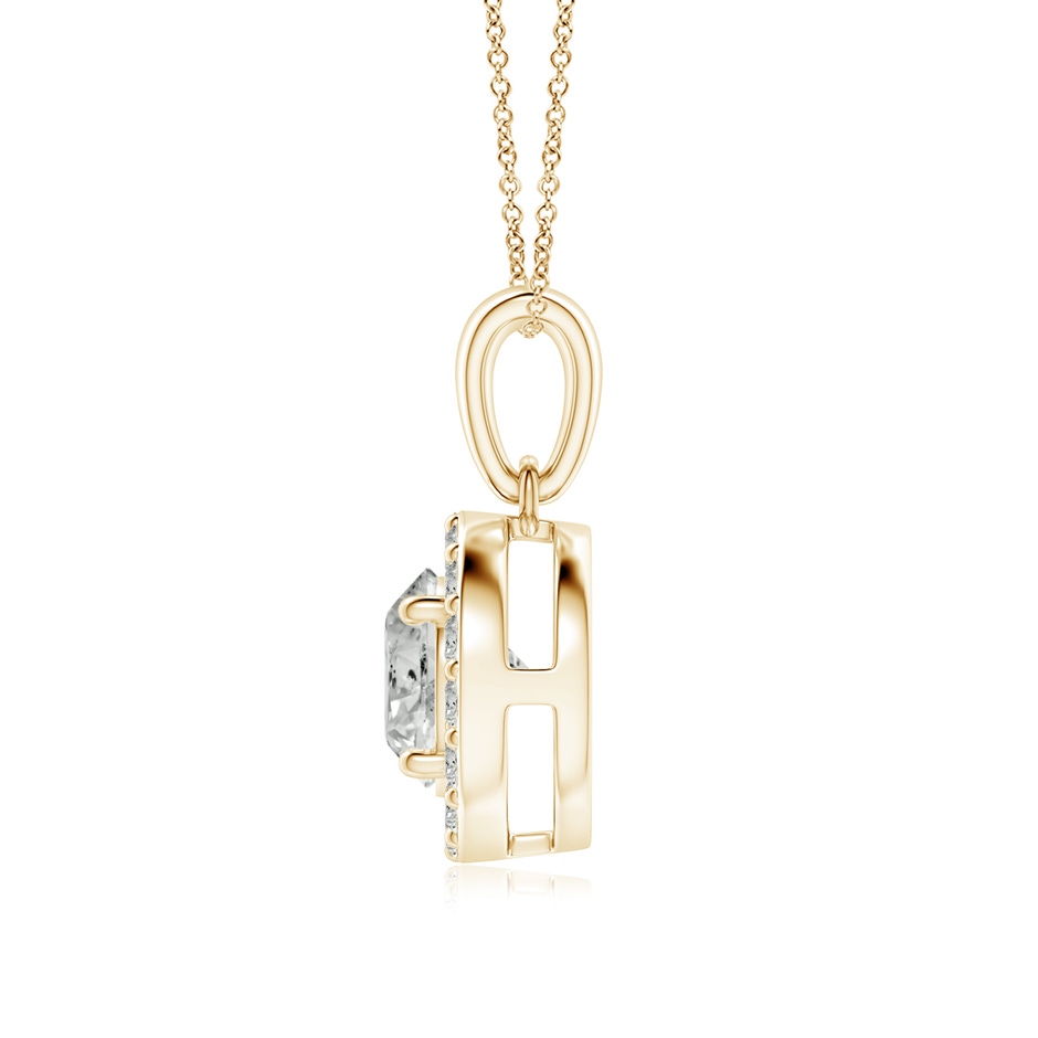 6mm KI3 Round Diamond Halo Pendant in Yellow Gold side-1