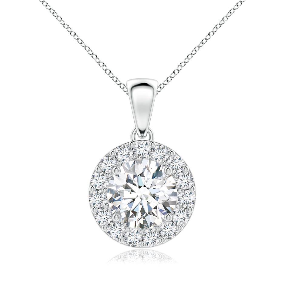 7.5mm GVS2 Round Diamond Halo Pendant in P950 Platinum 