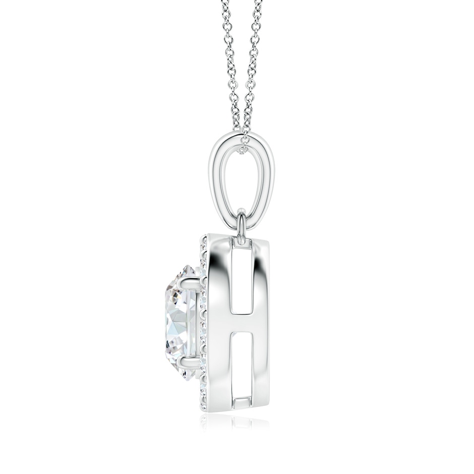 7.5mm GVS2 Round Diamond Halo Pendant in P950 Platinum side-1