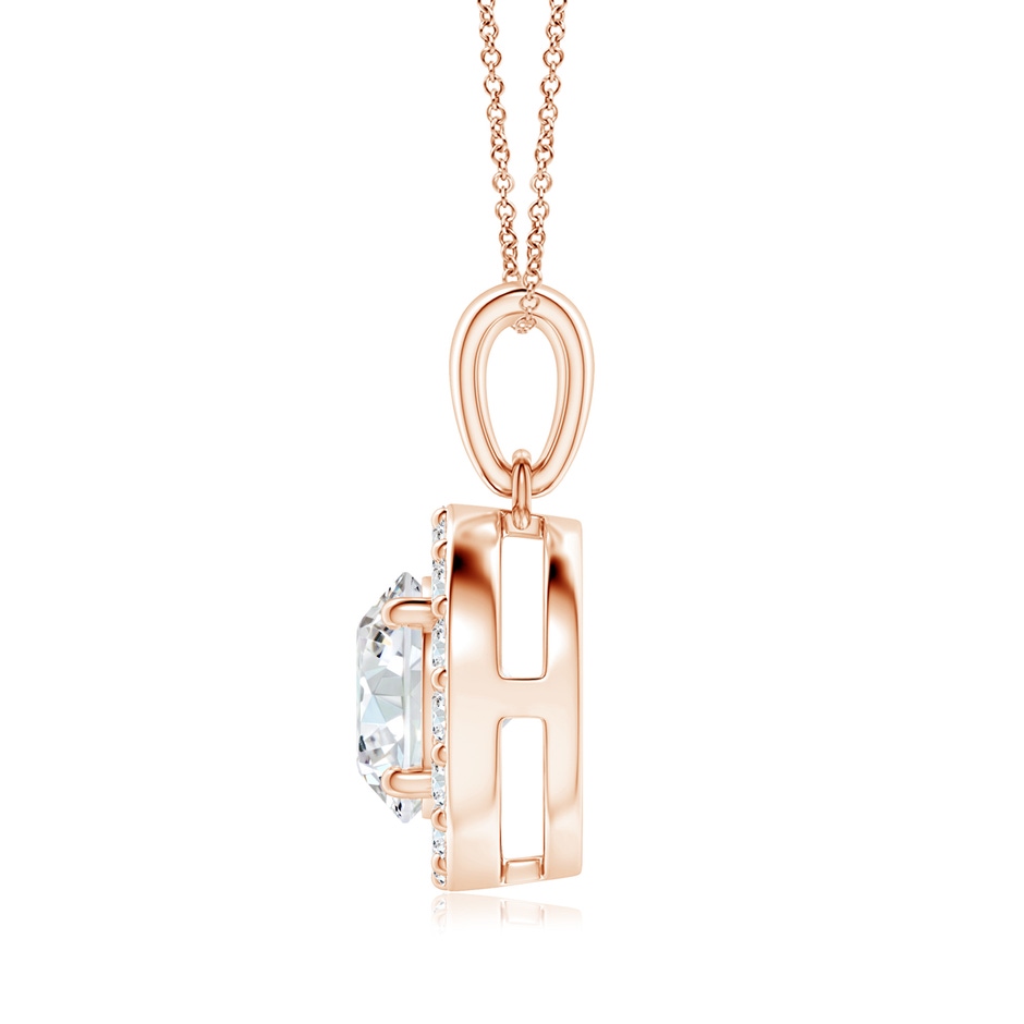 7.5mm GVS2 Round Diamond Halo Pendant in Rose Gold side-1