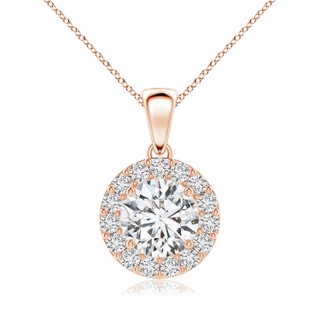 7.5mm HSI2 Round Diamond Halo Pendant in 9K Rose Gold