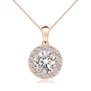 7.5mm IJI1I2 Round Diamond Halo Pendant in 9K Rose Gold