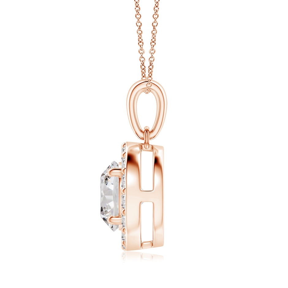 7.5mm IJI1I2 Round Diamond Halo Pendant in Rose Gold side-1