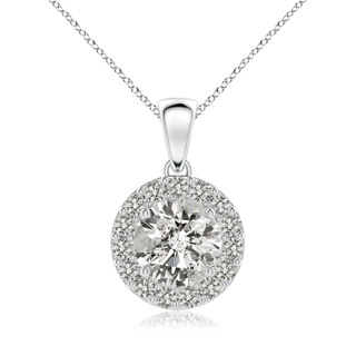 7.5mm KI3 Round Diamond Halo Pendant in P950 Platinum