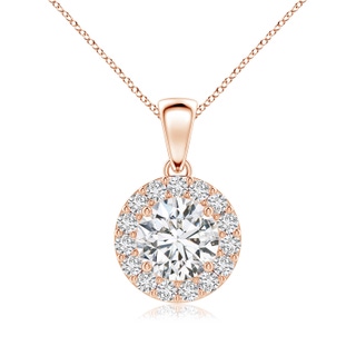 7mm HSI2 Round Diamond Halo Pendant in 10K Rose Gold