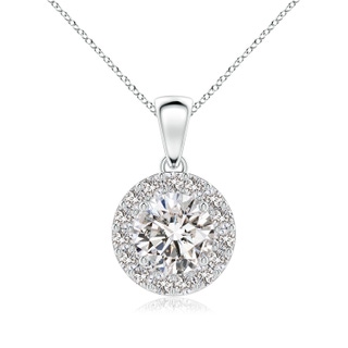 7mm IJI1I2 Round Diamond Halo Pendant in P950 Platinum