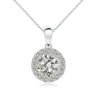 7mm KI3 Round Diamond Halo Pendant in P950 Platinum