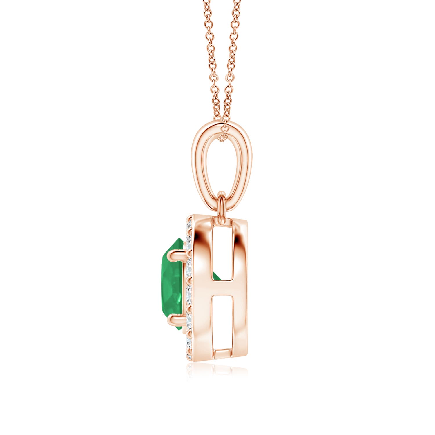 A - Emerald / 0.96 CT / 14 KT Rose Gold