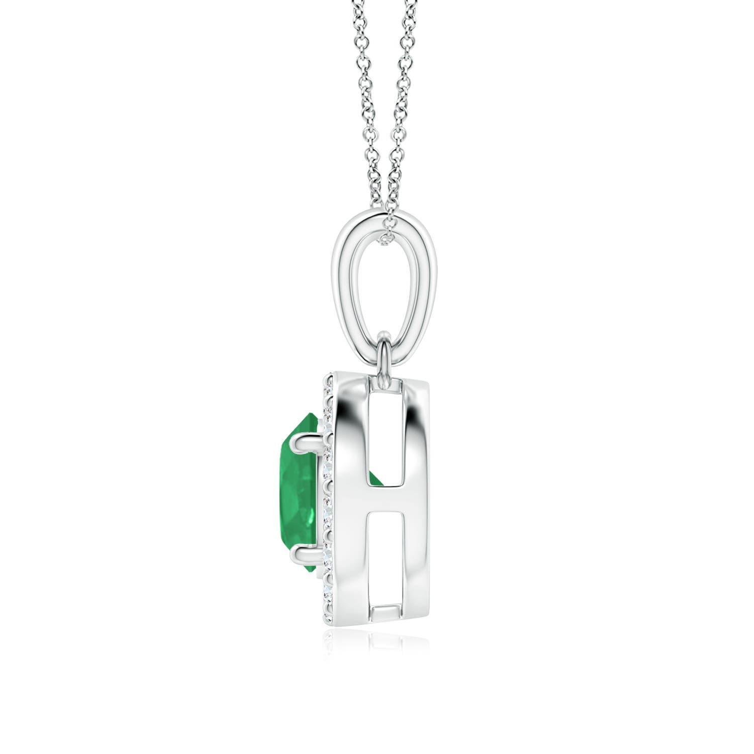 A - Emerald / 0.96 CT / 14 KT White Gold