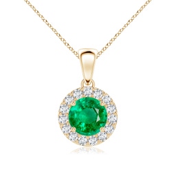 Bezel-Set Round Emerald Solitaire Pendant