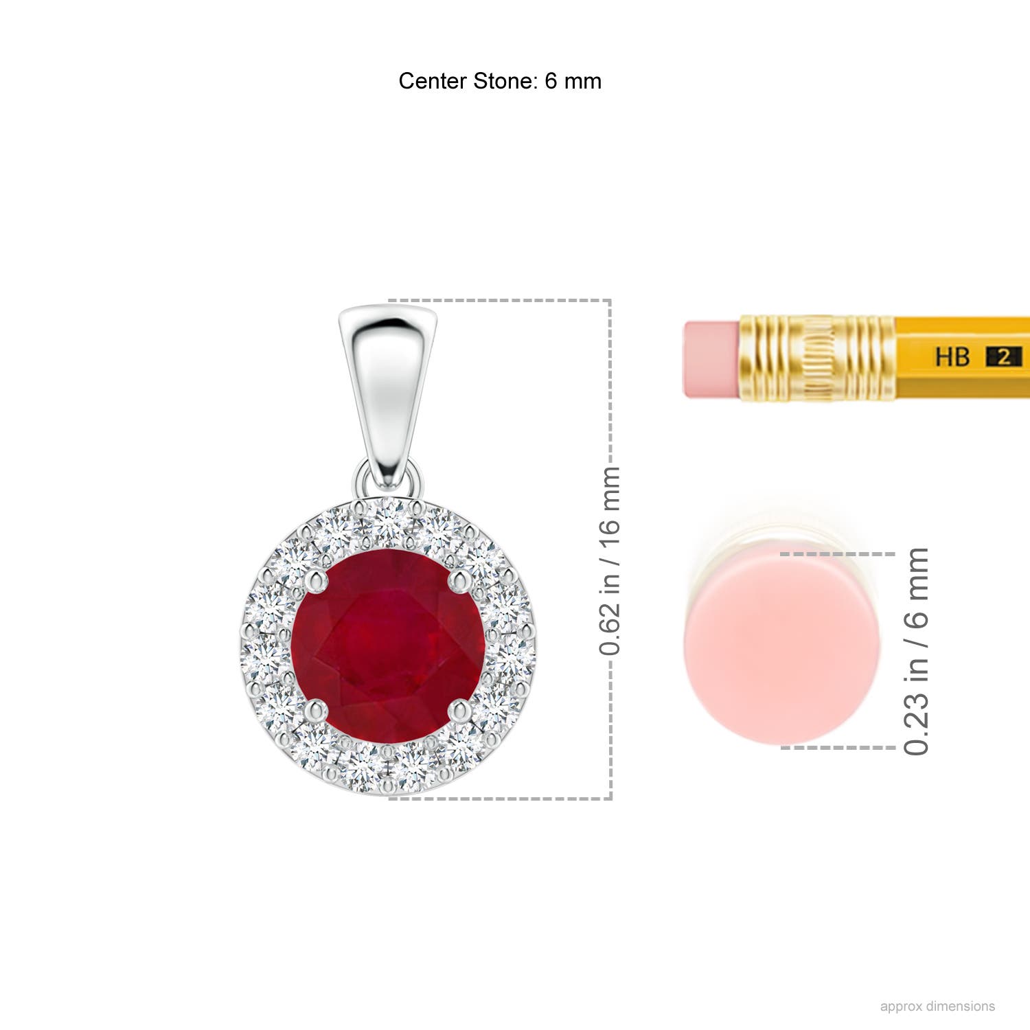 AA - Ruby / 1.21 CT / 14 KT White Gold