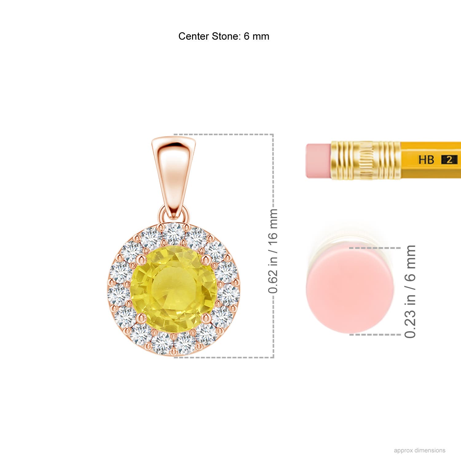 A - Yellow Sapphire / 1.84 CT / 14 KT Rose Gold