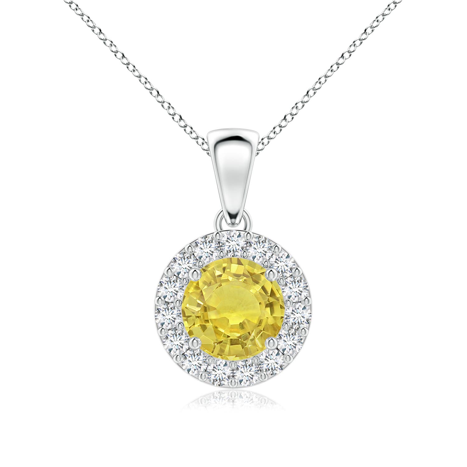 AA - Yellow Sapphire / 1.21 CT / 14 KT White Gold