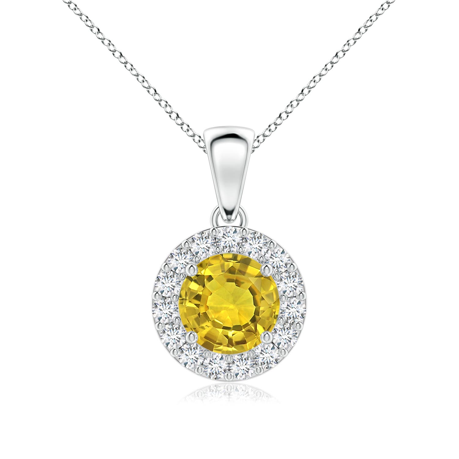 AAAA - Yellow Sapphire / 1.21 CT / 14 KT White Gold