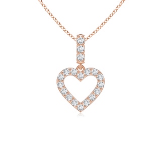 1.6mm GVS2 Open Heart Diamond Pendant in 10K Rose Gold