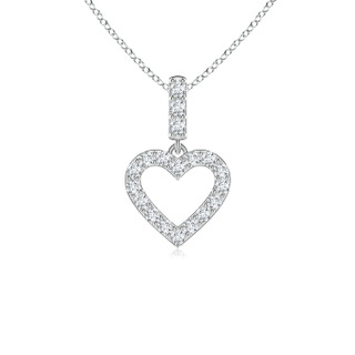 1.6mm GVS2 Open Heart Diamond Pendant in P950 Platinum