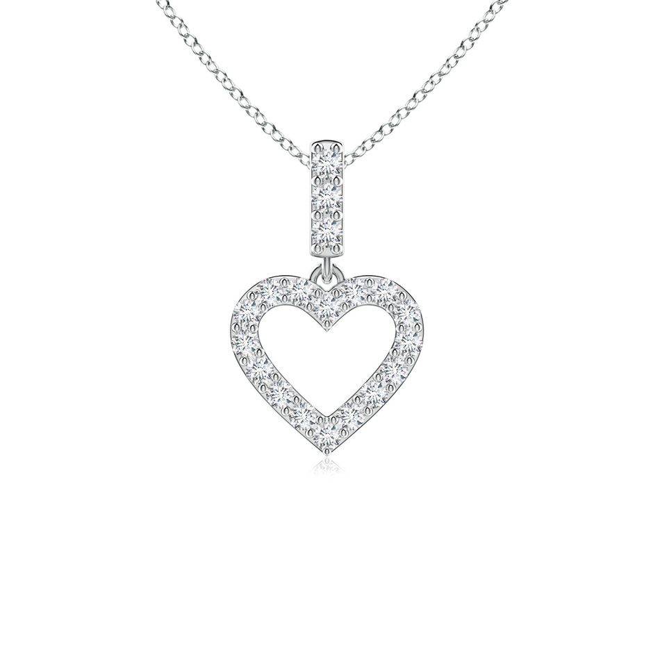 1.6mm GVS2 Open Heart Diamond Pendant in P950 Platinum 