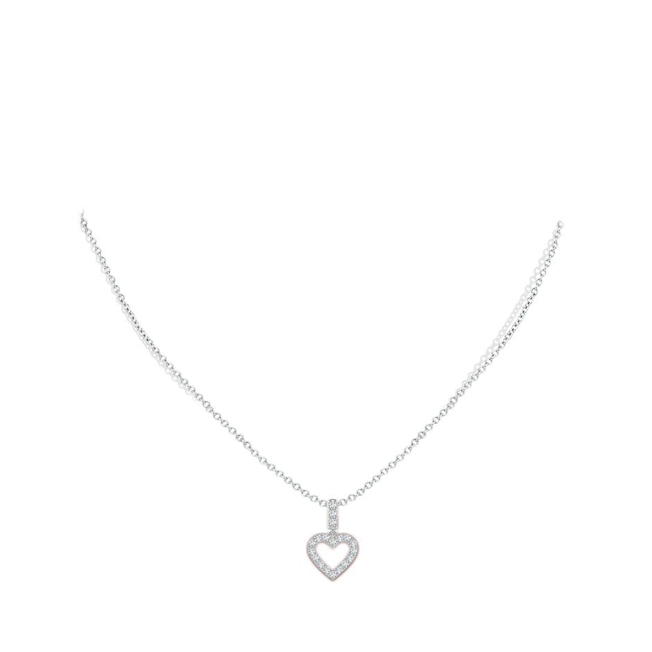 1.6mm GVS2 Open Heart Diamond Pendant in P950 Platinum body-neck