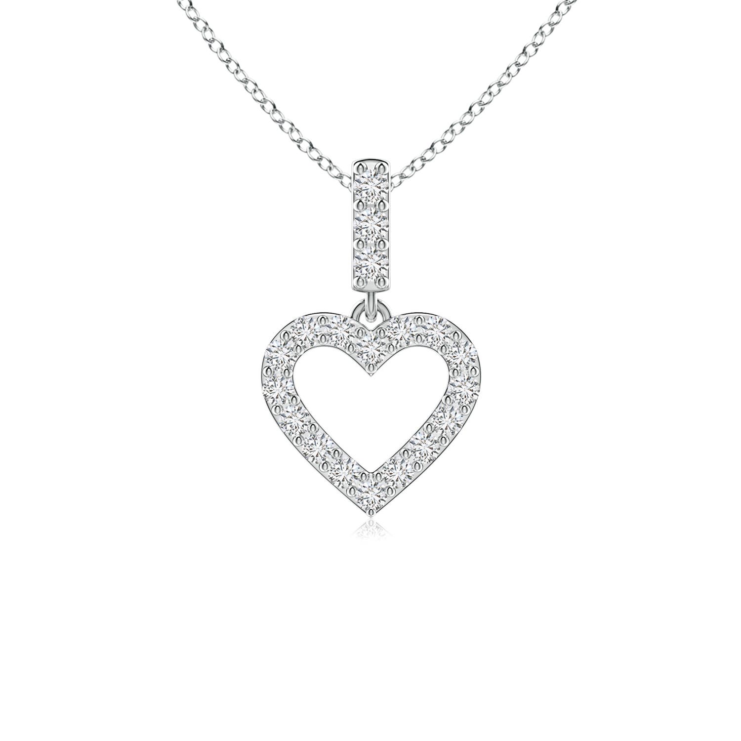 1.6mm HSI2 Open Heart Diamond Pendant in P950 Platinum