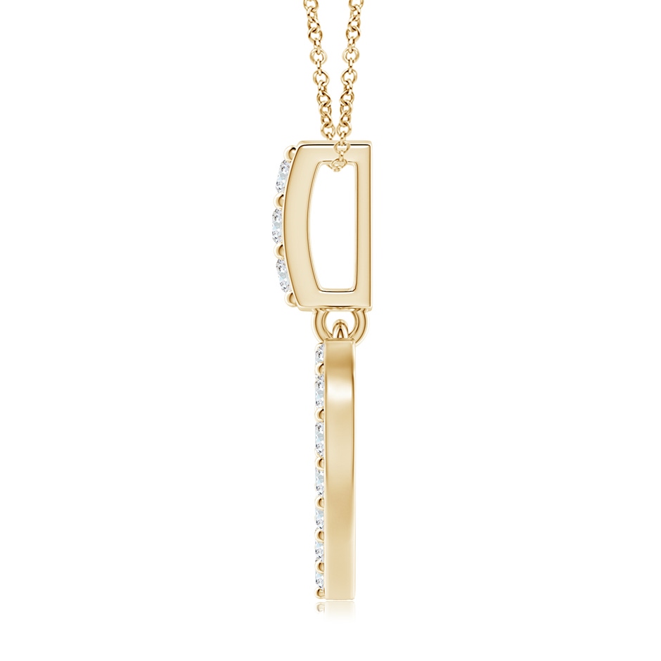 2.1mm GVS2 Open Heart Diamond Pendant in Yellow Gold side-1