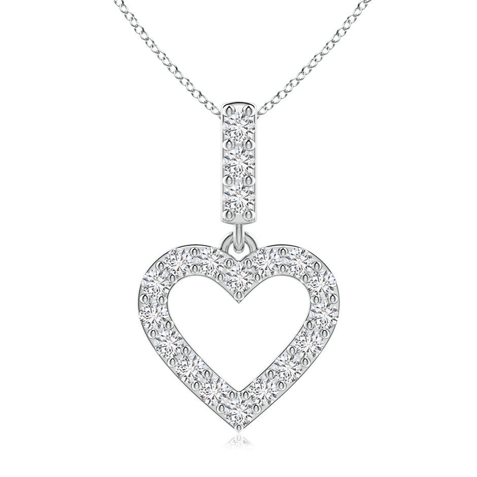 2.1mm HSI2 Open Heart Diamond Pendant in White Gold 