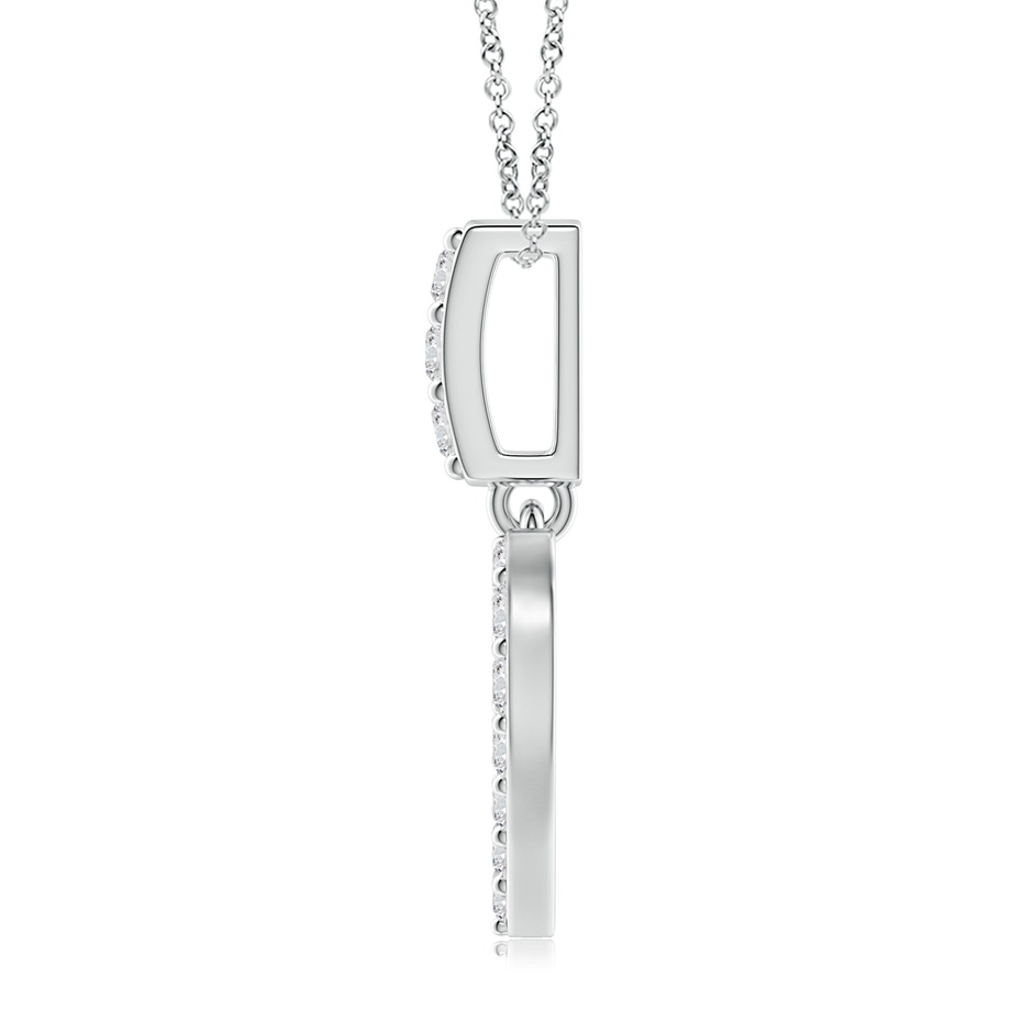 2.1mm HSI2 Open Heart Diamond Pendant in White Gold side-1