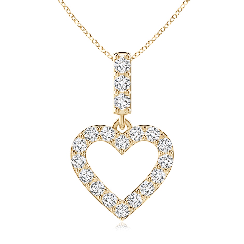 2.1mm HSI2 Open Heart Diamond Pendant in Yellow Gold 