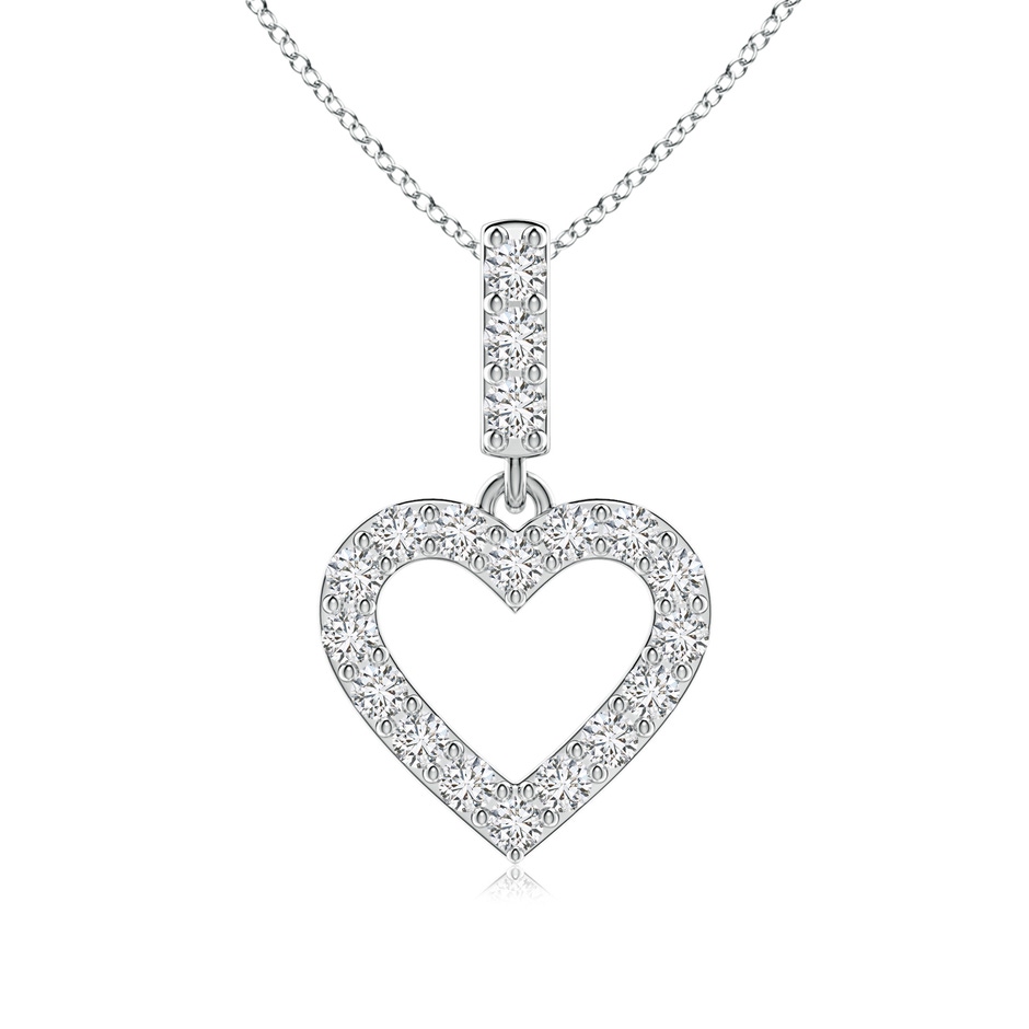 2mm HSI2 Open Heart Diamond Pendant in White Gold 