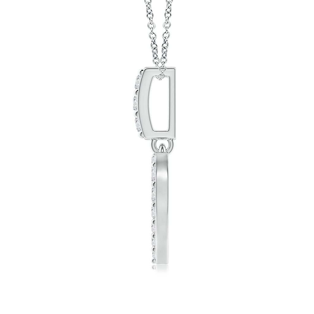 2mm HSI2 Open Heart Diamond Pendant in White Gold - side_1