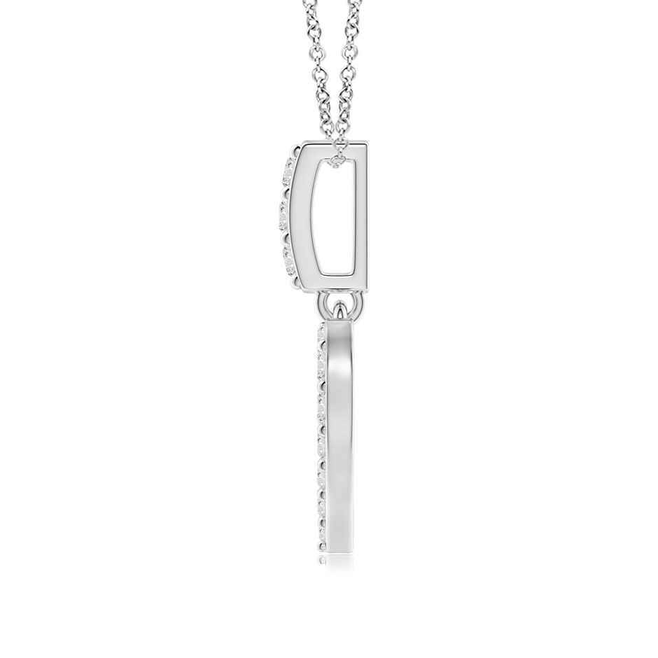 2mm HSI2 Open Heart Diamond Pendant in White Gold side-1