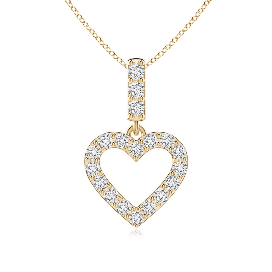 2mm HSI2 Open Heart Diamond Pendant in Yellow Gold 