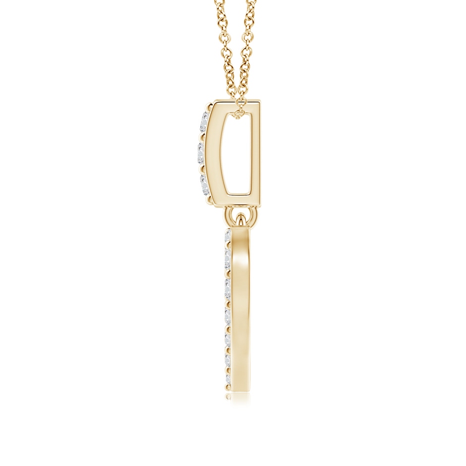 2mm HSI2 Open Heart Diamond Pendant in Yellow Gold side-1