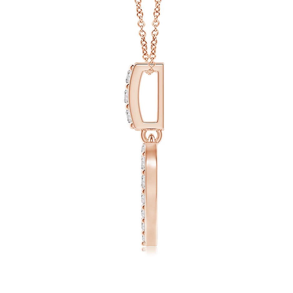 2mm IJI1I2 Open Heart Diamond Pendant in Rose Gold side-1