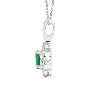 A - Emerald / 0.54 CT / 14 KT White Gold