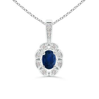 AA - Blue Sapphire / 0.74 CT / 14 KT White Gold