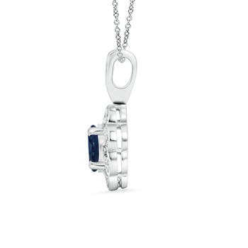 AA - Blue Sapphire / 0.74 CT / 14 KT White Gold