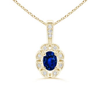 AAAA - Blue Sapphire / 0.74 CT / 14 KT Yellow Gold