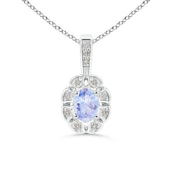 A - Tanzanite / 0.59 CT / 14 KT White Gold