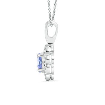 A - Tanzanite / 0.59 CT / 14 KT White Gold