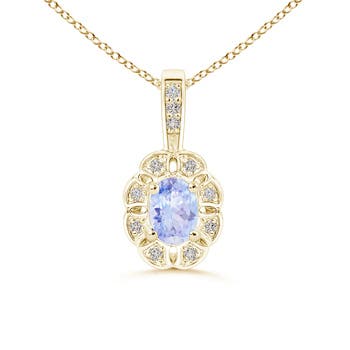 A - Tanzanite / 0.59 CT / 14 KT Yellow Gold