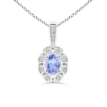 AA - Tanzanite / 0.59 CT / 14 KT White Gold