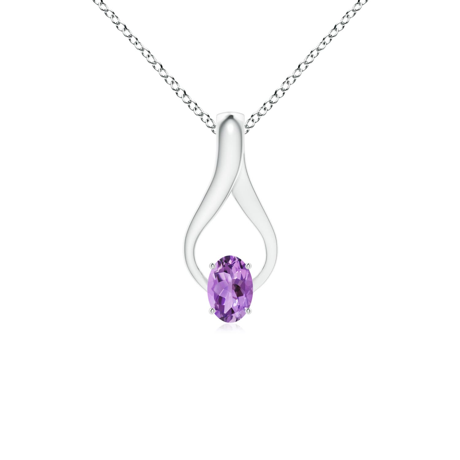 A - Amethyst / 0.45 CT / 14 KT White Gold