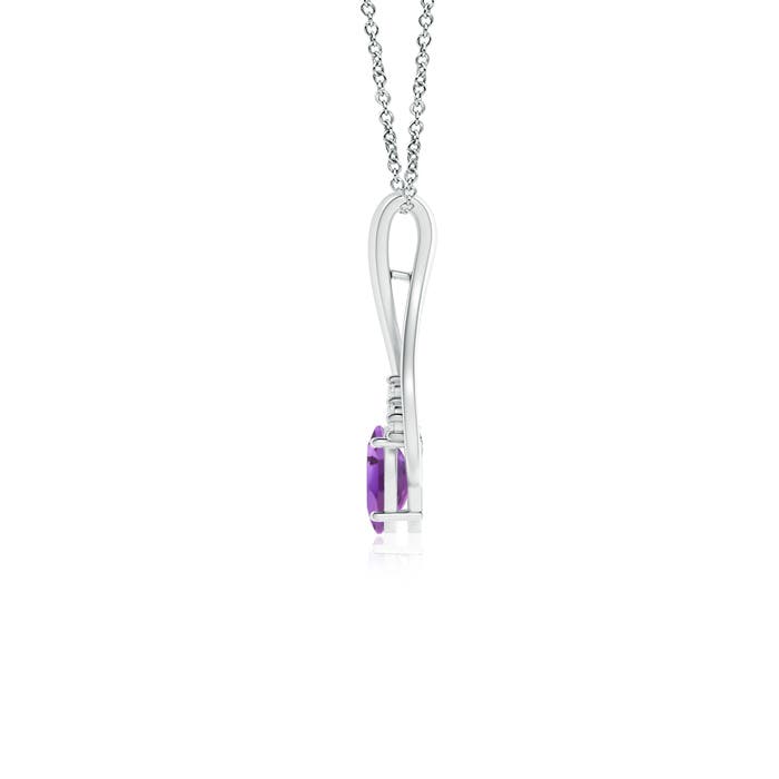 A - Amethyst / 0.45 CT / 14 KT White Gold