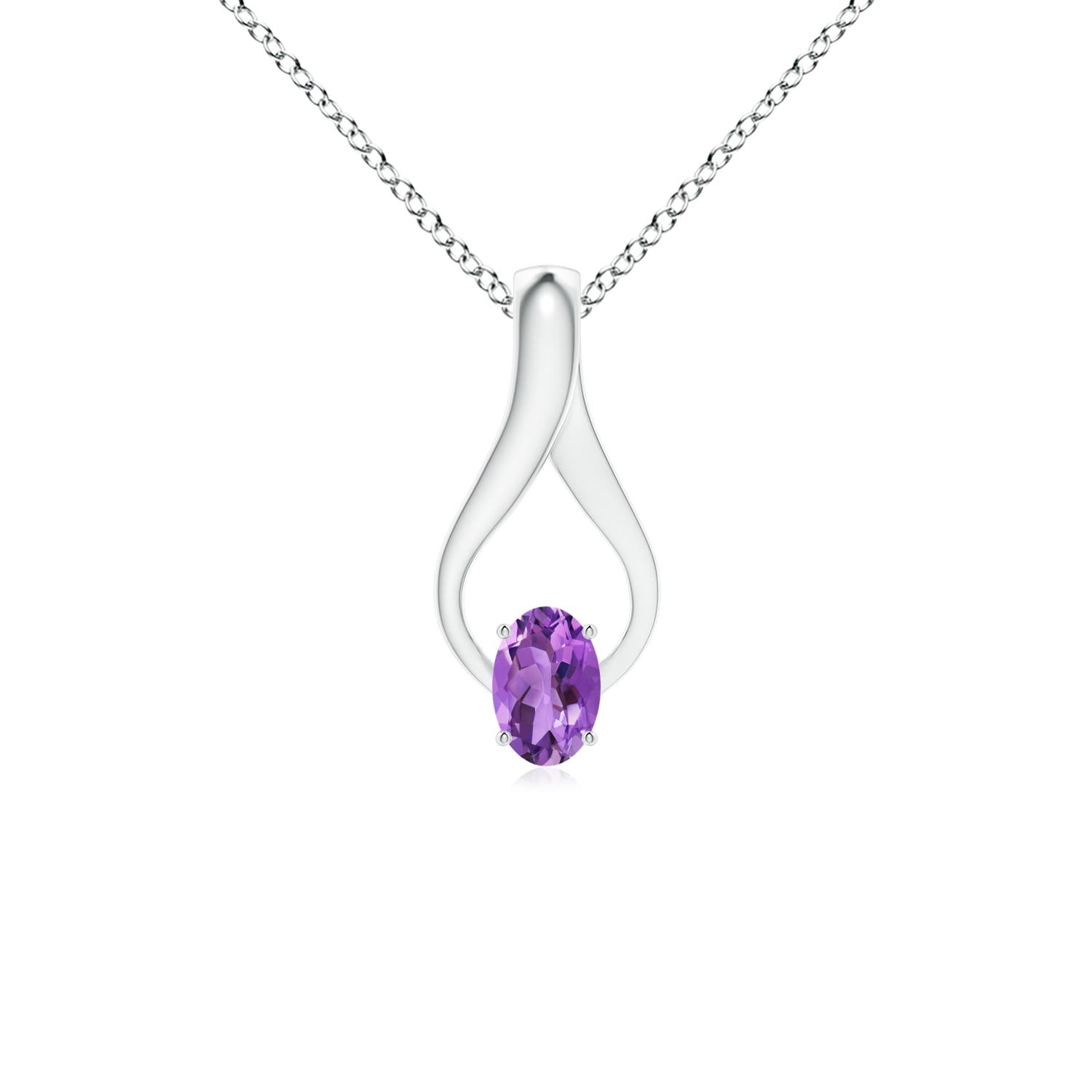 AA - Amethyst / 0.45 CT / 14 KT White Gold