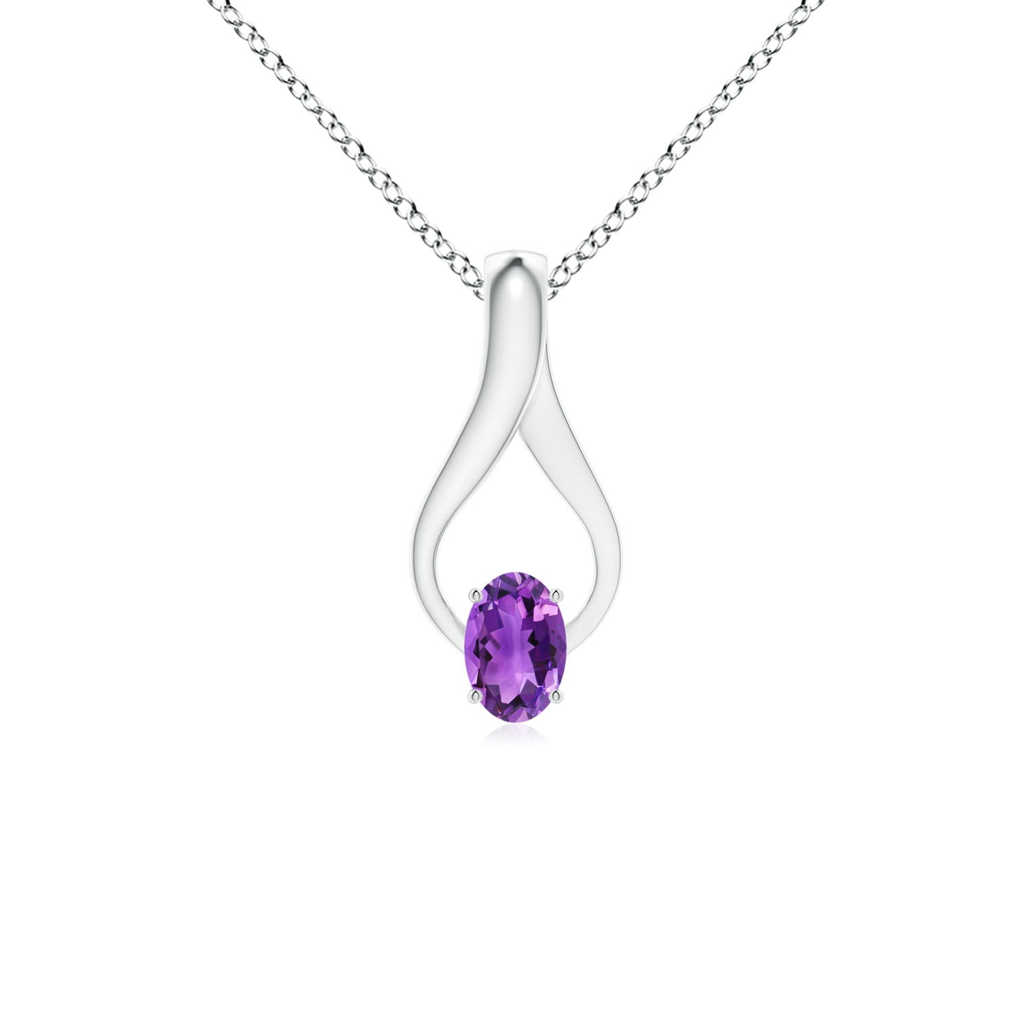 AAA - Amethyst / 0.45 CT / 14 KT White Gold